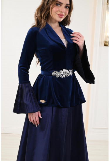 فستان قطيفة جاكيت 