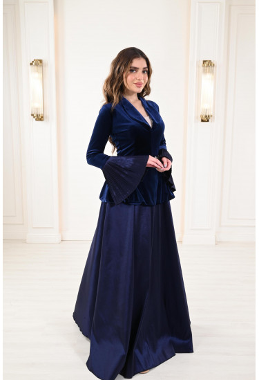 فستان قطيفة جاكيت 