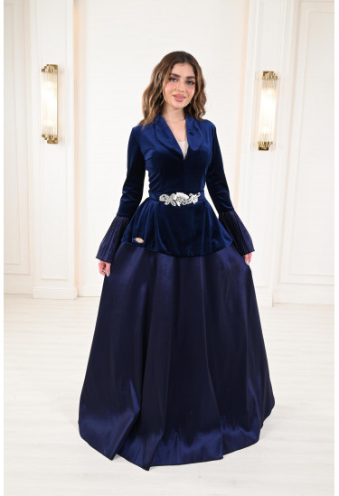 فستان قطيفة جاكيت 