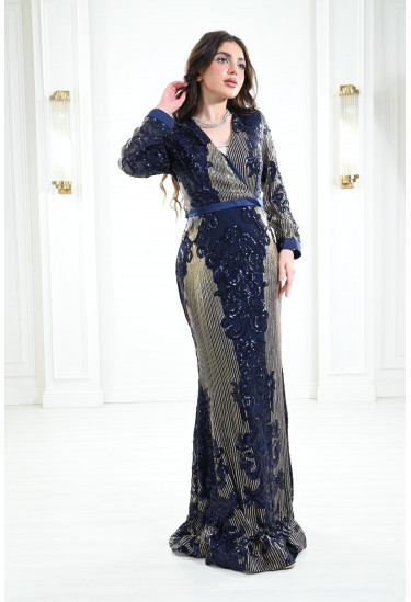 فساتين سهرة طويلة باكمام