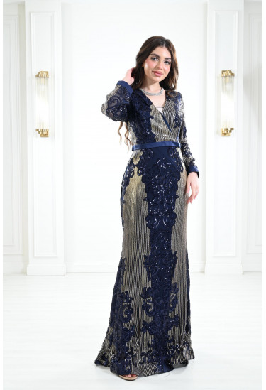 فساتين سهرة طويلة باكمام