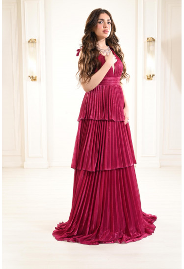 فستان سهرة بدون اكمام