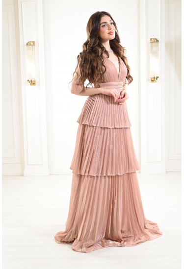 فستان سهرة بدون اكمام