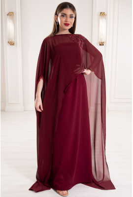 فستان طويل من خامة الشيفون 