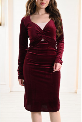 فستان ميدي قطيفه قصير