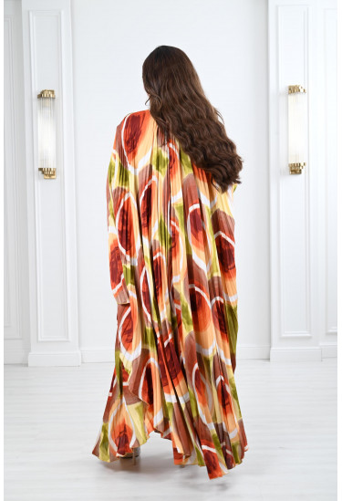 فستان طويل  بأكمام واسعة