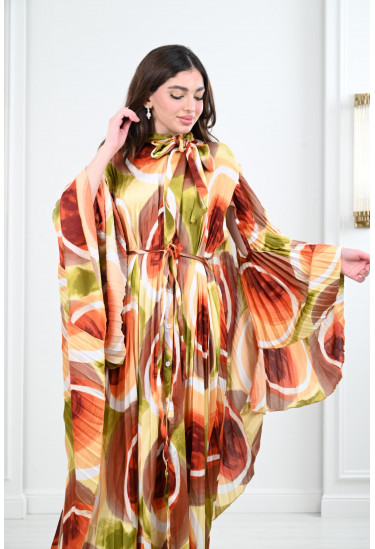 فستان طويل  بأكمام واسعة