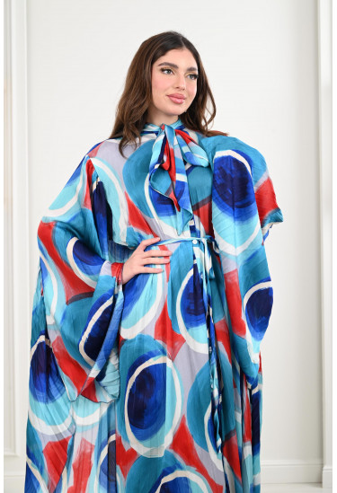 فستان طويل  بأكمام واسعة