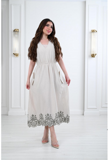 فستان ميدي بأكمام 3/4