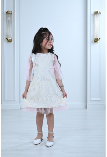 فستان اطفال شيفون مطرز