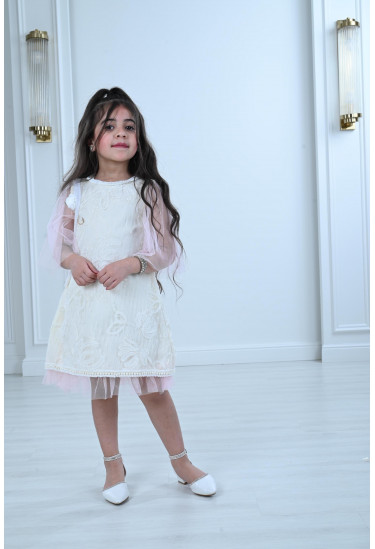 فستان اطفال شيفون مطرز