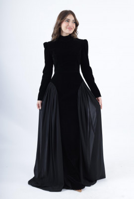 فستان سهرة مخملي كلاسيكي