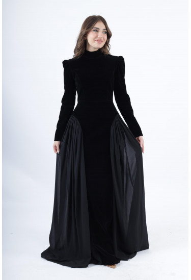 فستان سهرة مخملي كلاسيكي