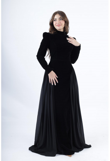 فستان سهرة مخملي كلاسيكي