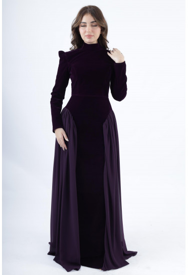 فستان سهرة مخملي كلاسيكي