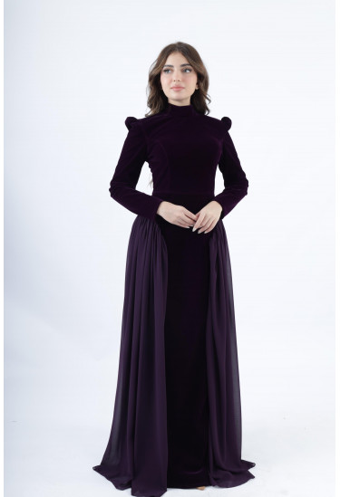 فستان سهرة مخملي كلاسيكي