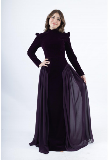 فستان سهرة مخملي كلاسيكي