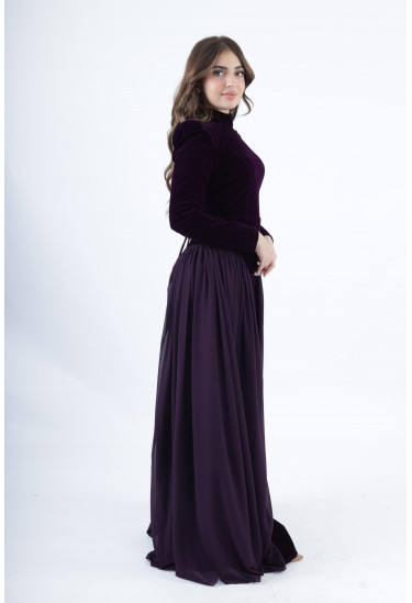 فستان سهرة مخملي كلاسيكي