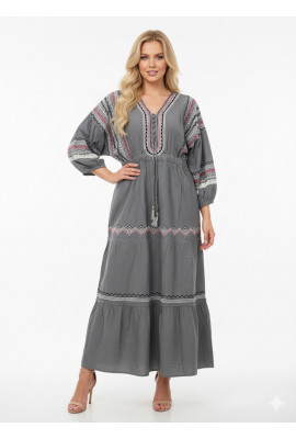 فستان ماكسي مطرّز بتصميم راقى