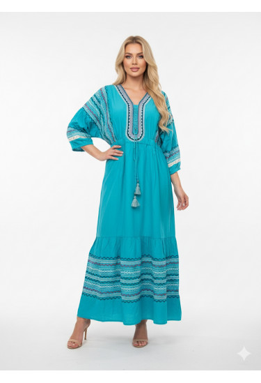 فستان ماكسي مطرّز بتصميم راقى