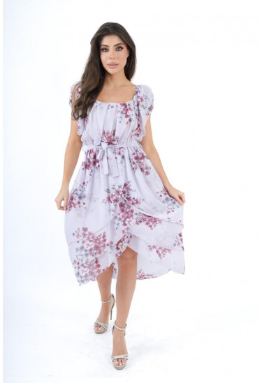 فستان ميدي طباعات رقيقه