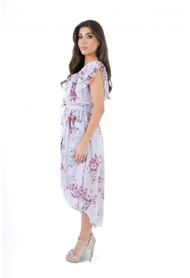 فستان ميدي طباعات رقيقه