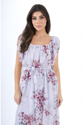 فستان ميدي طباعات رقيقه