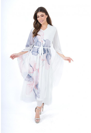 فستان شيفون بنقش زهور ناعمة