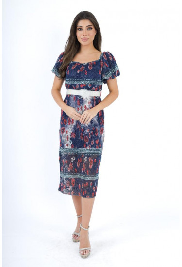 فستان أوف شولدر بطباعات زهرية أنيقة