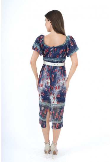 فستان أوف شولدر بطباعات زهرية أنيقة