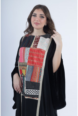 جلابية أنيقة بتصميم باتشوورك عصري