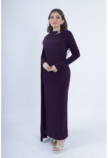 فستان ناعم بكاب جانبي منسدل بأناقه