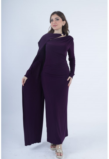 فستان ناعم بكاب جانبي منسدل بأناقه