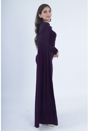 فستان ناعم بكاب جانبي منسدل بأناقه