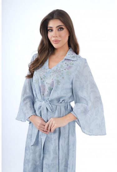 فستان بخامة منقوشه