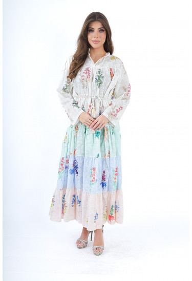 فستان ماكسي بطبقات وألوان الباستيل فستان ماكسي بطبقات وألوان الباستيل