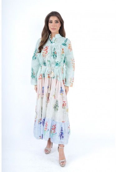 فستان ماكسي بطبقات وألوان الباستيل فستان ماكسي بطبقات وألوان الباستيل