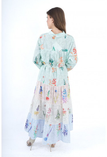 فستان ماكسي بطبقات وألوان الباستيل فستان ماكسي بطبقات وألوان الباستيل