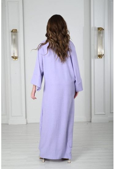 جلابيه طويله مزينه بالازهار المطرزه بشكل انيق 