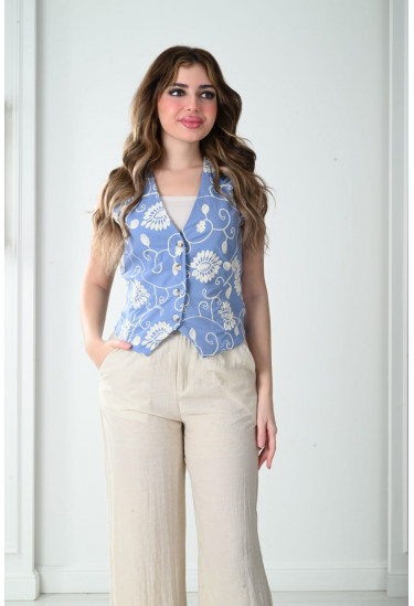 طقم نسائي جاكت بلا اكمام