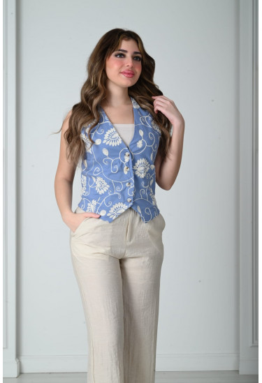 طقم نسائي جاكت بلا اكمام