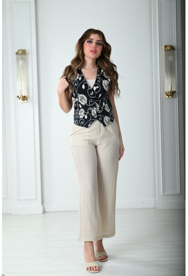 طقم نسائي جاكت بلا اكمام