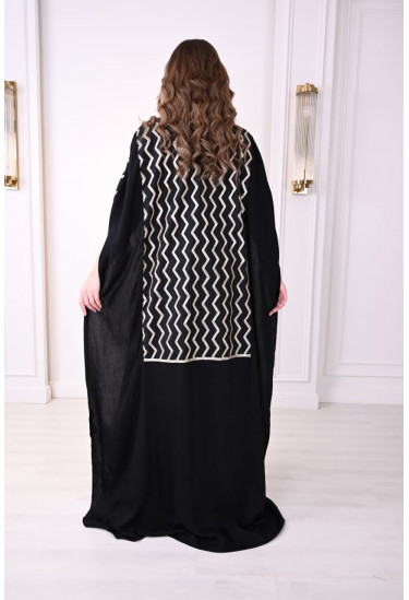 فستان ملكي بكيب مطرز تطريز ذهبي