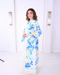 جلابيه نسائي طويله بطباعات ملونه