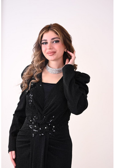 فستان سهره طويل بتطريز لامع لاطلاله مفعمه بالانوثه فستان سهره طويل بتطريز لامع لاطلاله مفعمه بالانوثه