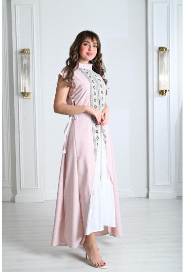 جلابية نسائية من الكتان مع كلفة