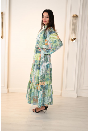 فستان نسائي تزينه طباعات ورود 