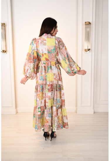 فستان نسائي تزينه طباعات ورود 