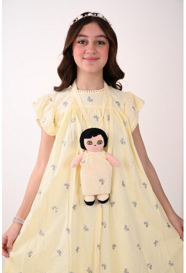 فستان بناتي بتطريز رقيق