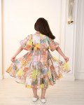 فستان بناتي بطباعات زهور ملونه رائعه
